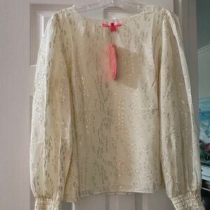 Lilly Pulitzer NWT Idina Long Sleeve Silk Top